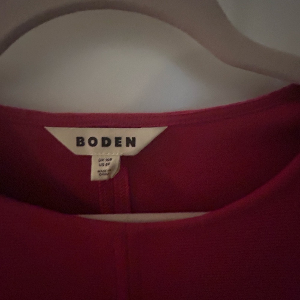Boden Raspberry Ottoman Dress